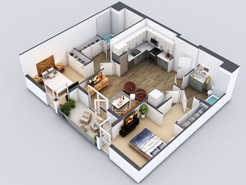 B12 Floorplan at 5550 Hollywood, Los Angeles, 90028